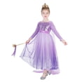 thumbnail image 5 of Vestido de Elsa para niñas, disfraz de Anna con lentejuelas, vestido de baile morado, fiesta de cumpleaños de Navidad, princesa para niños JYF, 5 of 5