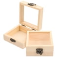 thumbnail image 1 of Shisuyan 2pcs Wedding Gift Box Trinket Storage Box Wood Box With Lid Wooden Boxes for Crafts, 1 of 8