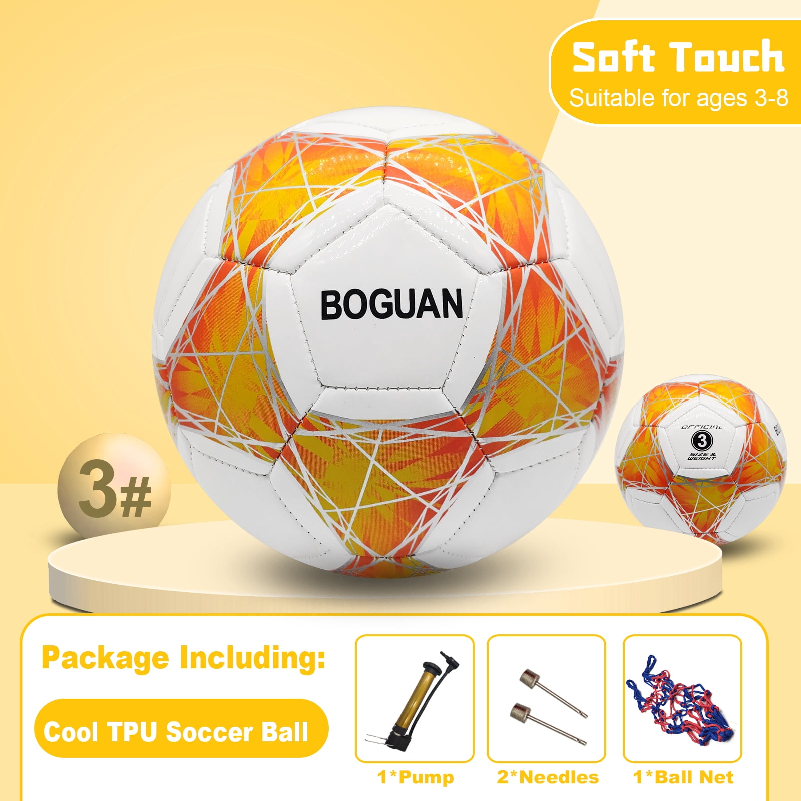 Soccer Ball Size 3 for Kids - Extra Pump and Net - Ball Toys for Interesting Patterns for Playing  Outdoor and Indoor - Perfect Gifts for Boys,Girls,Toddlers Age 3-8