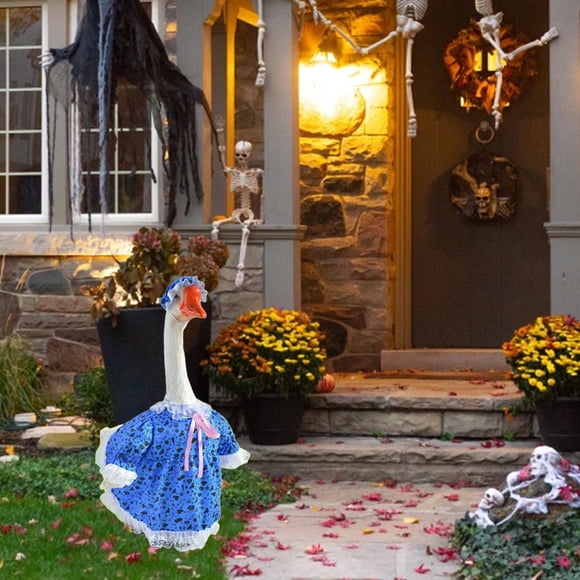 Amzcrzy Polyester Goose C Lothes Gooses Clothes Big White Gooses Halloween Decorations White Gooses Decorative Baby Clothes Pumpkin Print Gooses Clothes Suitable for Halloween Decorations