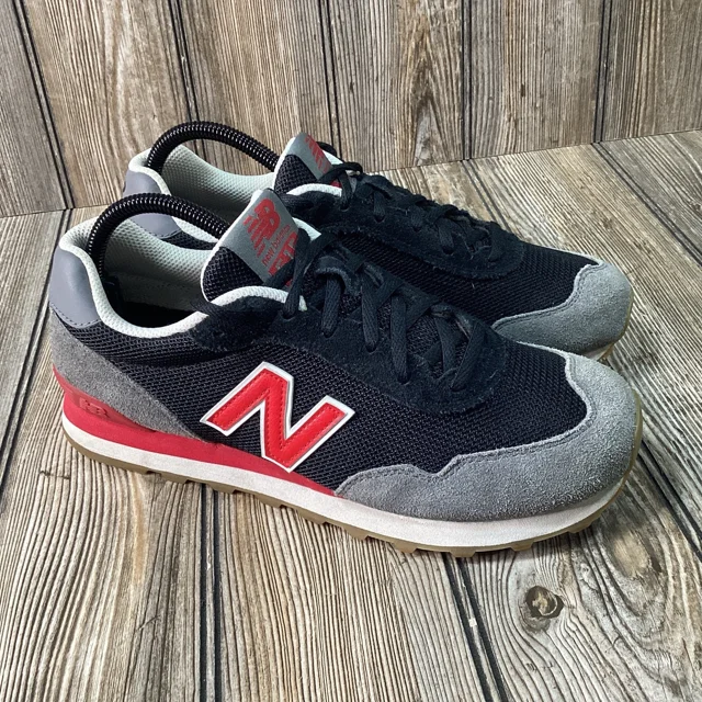 New Balance 515v3 Retro Suede Black Team Red ML515VS3 Sneakers Shoes Size 7.5 D