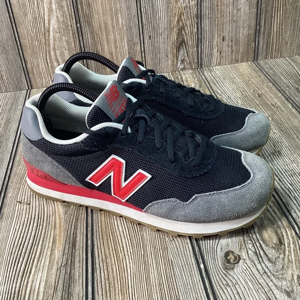 New Balance 515v3 Retro Suede Black Team Red ML515VS3 Sneakers Shoes Size 7.5 D