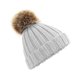 thumbnail image 1 of Beechfield - Gorro infantil grueso con pompón (Gris claro), 1 of 2