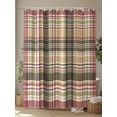 thumbnail image 4 of Red Brown Plaid Shower Curtain, Country Farmhouse Checkered Bathroom Decor Curtains Set with Hooks, Waterproof Fabric Home Accessories， Stall 48 X 72 Inch, 4 of 6
