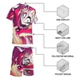 thumbnail image 3 of Boys Hazbin Hotel Short Sleeve Mesh T-Shirt And Shorts Outfit Set Summer Clothes Set for Kids, 3 of 7