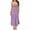Purple, variant on Amvlyk Summer Dresses for Women Solid Color Tea Length Camisole Casual Dress Spaghetti Strap Pleated Vacation Dress Flowy Tie Dresses for Going Out Beach Date Vacation