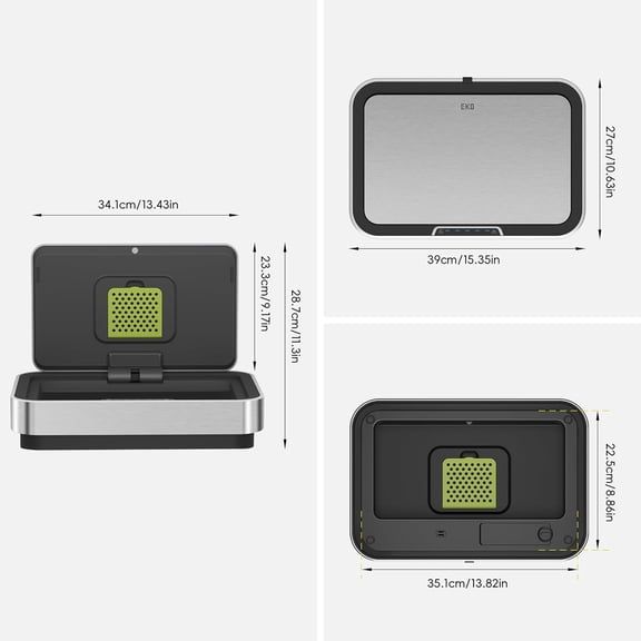 Deluxe Mirage-T  Sensor Lid - Matte Stainless Steel for EK9278T & EK9378T Trash Cans