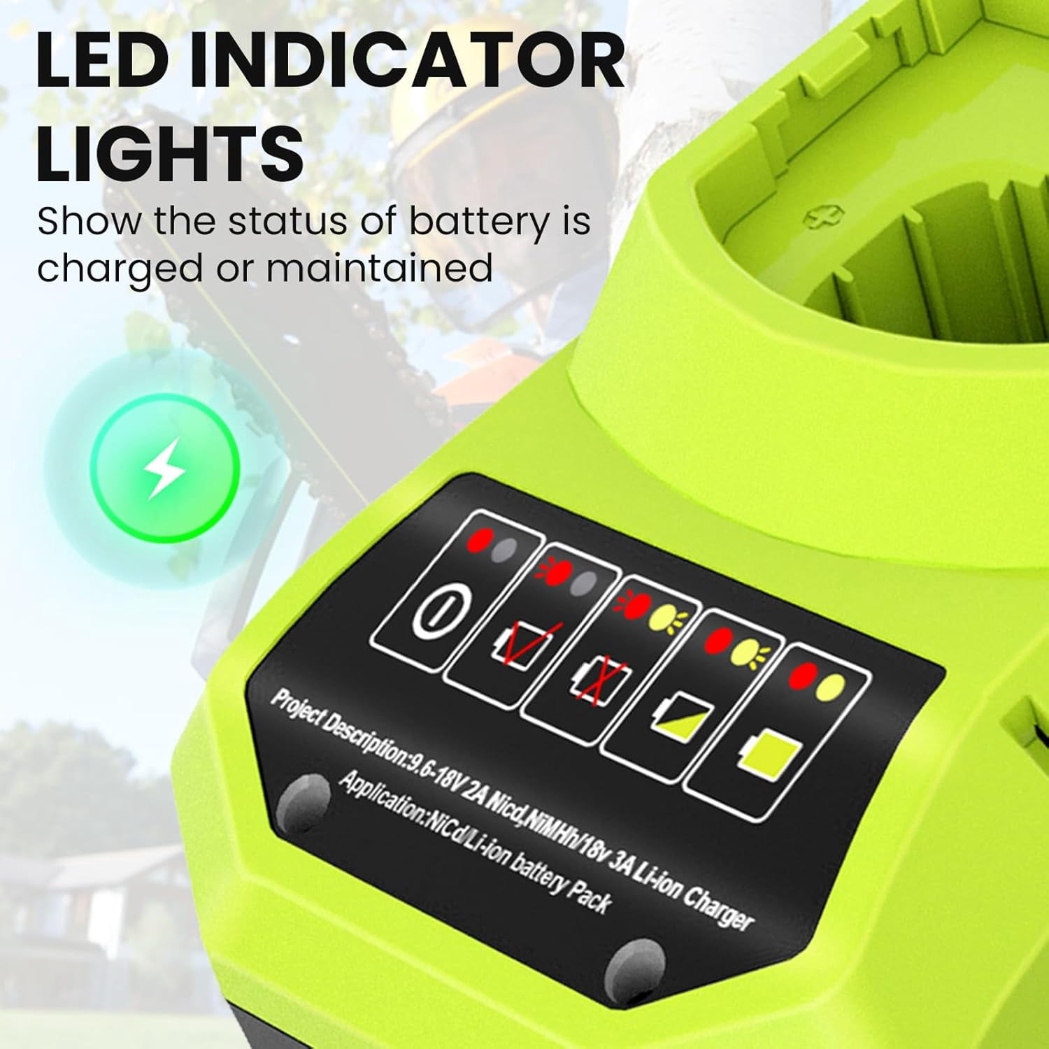 P117 Rapid Charger Replacement for Ryobi 18Volt Charger Compatible with Ryobi 9.6V-18V Battery P102 P108 P189 P197 P103 P105 P107 P190 P191 PBP002 PBP005