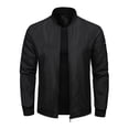 thumbnail image 4 of Cmfcve Men's Zip up Bomber Jacket Ribbed Collar Lightweight Long Sleeve Jacket Fall Fashion Baseball Coat Outerwear with Pockets, 4 of 9