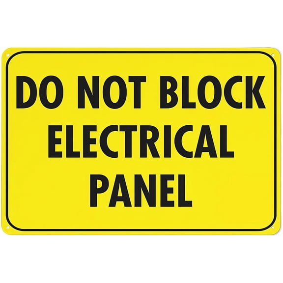 Do Not Block Electrical Panel Sign - 8"x12" Tin Metal Warning Sign, Vintage Decor for Home Farm Bar Coffee Shop