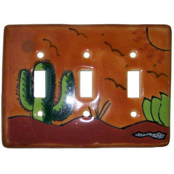 Desert Talavera Triple Toggle Switch Plate