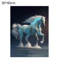 thumbnail image 1 of ZOUBAOQ DIY Diamond Painting Kit - Galloping Horse on Oil Canvas with Acrylic Rhinestones, 30*40cm/11.82\, 1 of 8