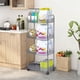 thumbnail image 2 of Carrito de almacenamiento con ruedas de 4 niveles, transparente, organizador de cocina y baño, carrito multiusos móvil con ruedas para el hogar y la oficina., 2 of 6