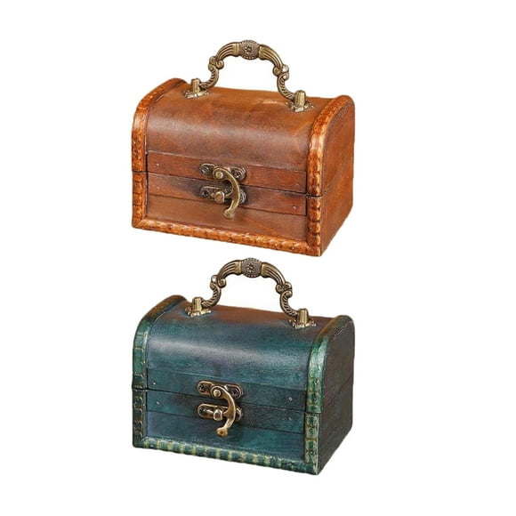 2 X Antique Treasure Chest, Decorative Wooden Box,