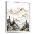 thumbnail image 2 of Designart "Lake And Forest Dream In Watercolor II" Landscape Mountains Floater Framed Canvas Prints, 2 of 5