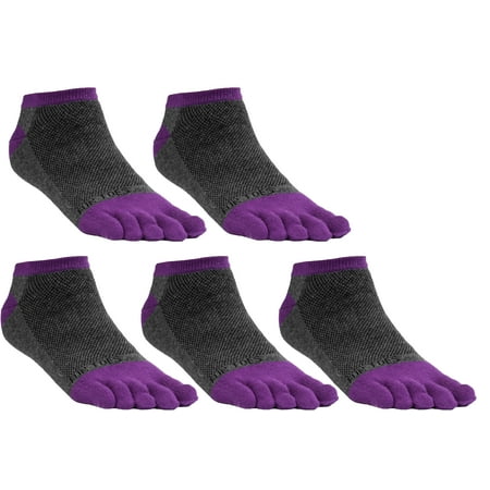 

FUN TOES Women Toe Socks Barefoot Running Socks Size 9-11 Value Pack of 5 Pairs
