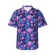 thumbnail image 1 of Fotbe Blue Skull Rose Camisa Hawaiana para Hombre Unisex – Camisa Casual de Verano con Botones de Manga Corta de Algodón y Lino,Medium, 1 of 7