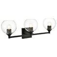 thumbnail image 3 of Living District Foster 3-Light Iron & Glass Bath Sconce in Black/Clear, 3 of 6