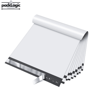 PackLogic 14.5x19 White Poly Mailers, Heavy-Duty Self-Sealing Plastic Bags, 2.0 Mil, 50 Count