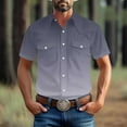 thumbnail image 2 of BinBiL Mens Gradient Linen Shirts Casual Button Down Short Sleeve Beach Summer Shirts Gray XL(XL), 2 of 8
