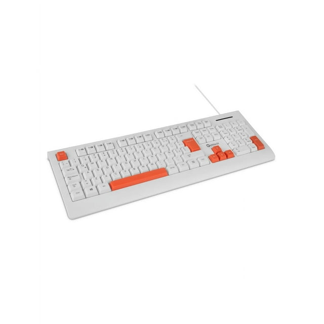 TECLADO GETTTECH COLORFUL GGK-ESMWR-02-WH CON REPOSA MANOS USB TECLAS HASTA 8 MILLONES DE PULSACIONES BLANCO
