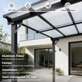 thumbnail image 5 of NETAJE 10'x8' Wall Mounted Gazebo Awnings, Permanent Hardtop Aluminum Pergola with Polycarbonate Roof, Outdoor Patio Canopy Shade Cover for Backyard, Decks, Garden, 5 of 8