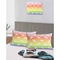 thumbnail image 4 of Easter Pillow Cases Standard Size Set of 2 - Microfiber Bed Throw Pillow Covers, Spring Rabbit Silhouette Colorful Rainbow Graffiti Decorative Lumbar Pillow Cover with Envelope Closure 20"x26", 4 of 6