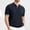 (Casual 146)Black, variant on Mens Big & Tall T-Shirt Solid Color T Shirt Fashion Short Sleeve Summer Casual Collared Versatile Knit Half Zipper Oversize Tops