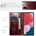 thumbnail image 6 of Leather Case for Samsung Galaxy A13 Card Slot Folio Flip Wallet Case for Samsung Galaxy A13 Premium PU Magnetic Kickstand Cover Soft TPU Inner Case Red, 6 of 7