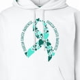 thumbnail image 3 of Inktastic Ovarian Cancer Awareness Teal Ribbon Made of Hearts Adult Hoodie Sweatshirt, 3 of 4