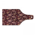 thumbnail image 1 of Floral Cutting Board, Vintage Rich Foliage Pattern Ornamental Spring Flowers and Circles, Tempered Glass Cutting and Serving Board, Wine Bottle Shape, Orange Maroon and Yellow, by Ambesonne, 1 of 1