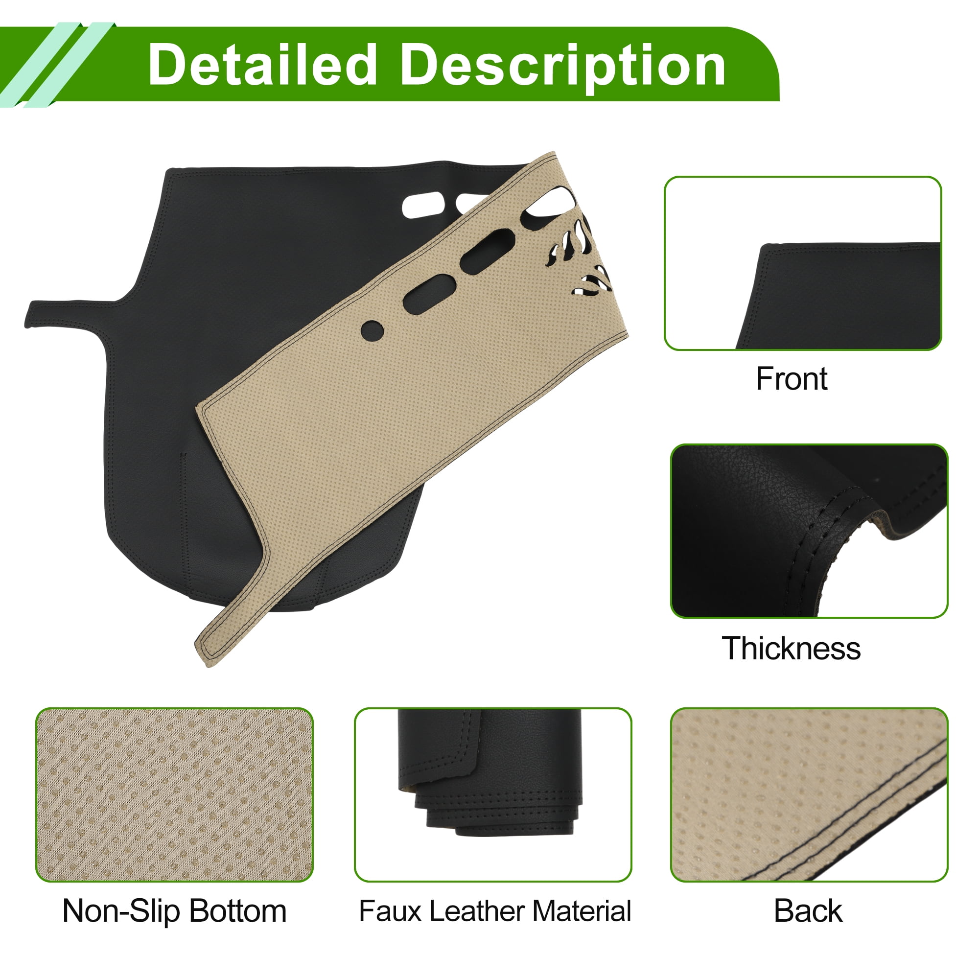 Unique Bargains Dashboard Cover for Lexus RX 350 2020-2022 Dash Cover Mat Carpet Center Console Dash Cover Mat Car Interior Anti-Slip Faux Leather Black 1 Pc