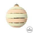 thumbnail image 3 of Vickerman 4" Peach Horizontal Stripe Pastel Ball Ornament, 4 per Bag, 3 of 3