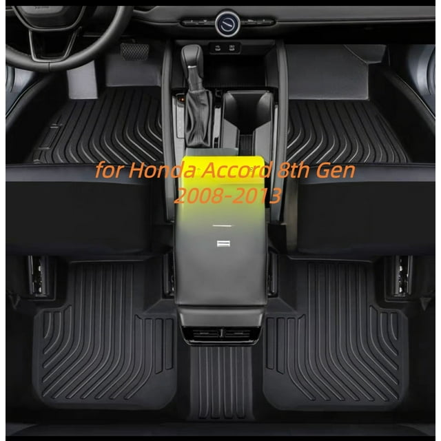 3Pcs/Set Car Floor Mats Compatible for Accord 8th Gen 2008-2013 All-Weather Automotive Floor Mats Waterproof Heavy Duty Car Mats Flexible Floor Liners
