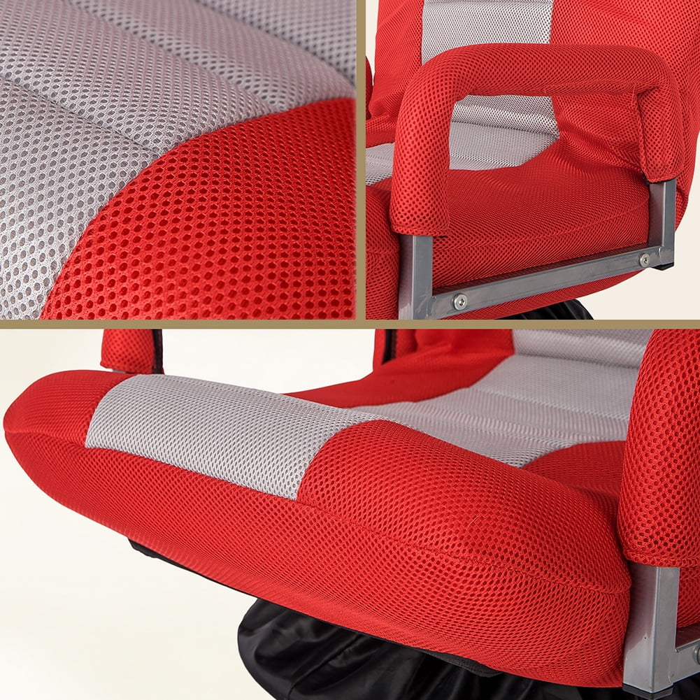 Kepooman 7-Position Adjustable Swivel Floor Gaming Chair, Red & Gray Kepooman 7-Position Adjustable Swivel Floor Gaming Chair, Red & Gray