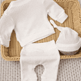 thumbnail image 6 of Ylsteed Newborn Baby Boy Girl Leisure Clothes Outfits Embroidery Long Sleeve Romper Bodysuit Baby Shower Coming Home Outfit Tops+Pants+Hat, 6 of 6