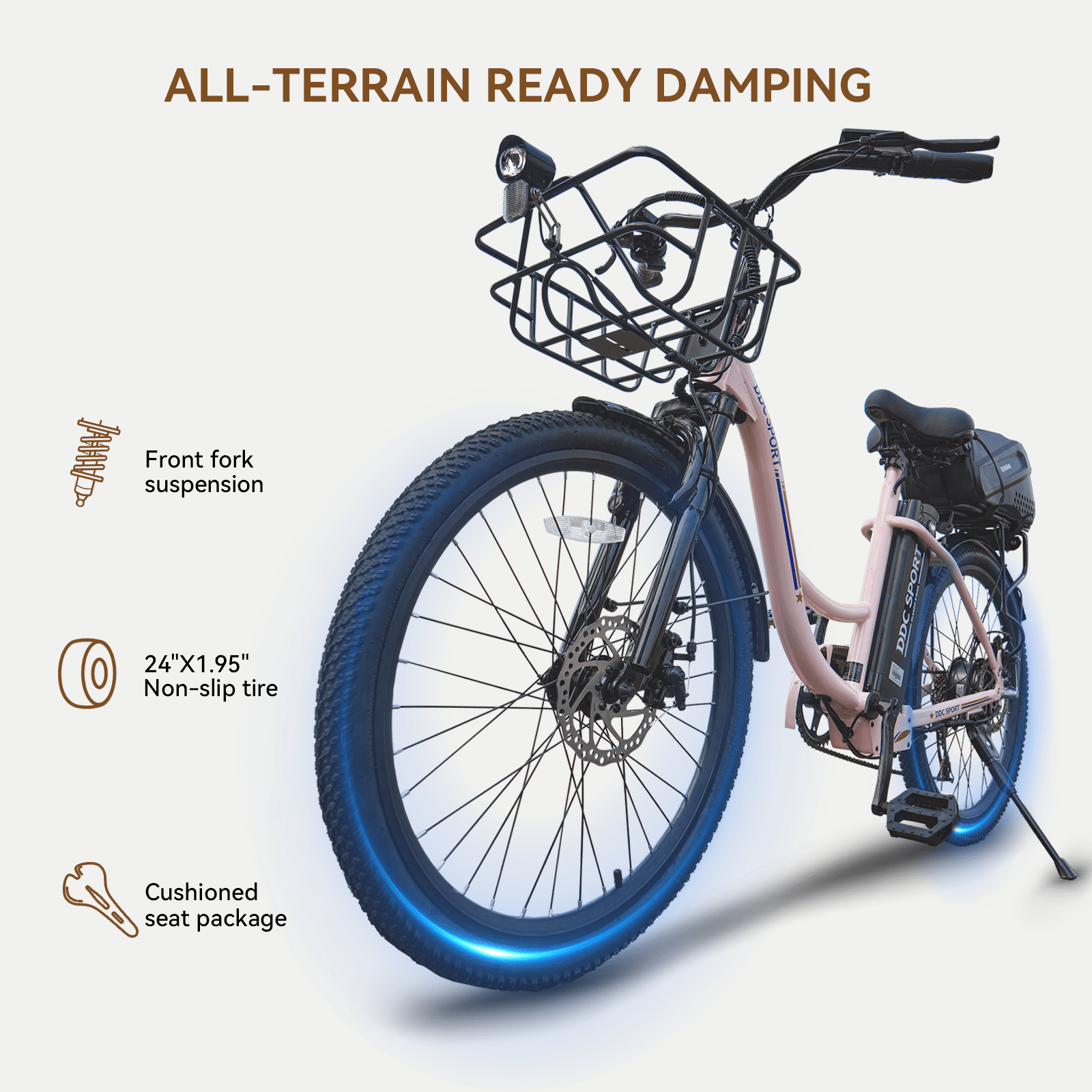 24 Inch Cruiser Electric Bike, E-Bike for Adults, Ebike with 960WH Removable Battery, Step Through Ebike for Women Men,City Electric Bicycle,for City Commute