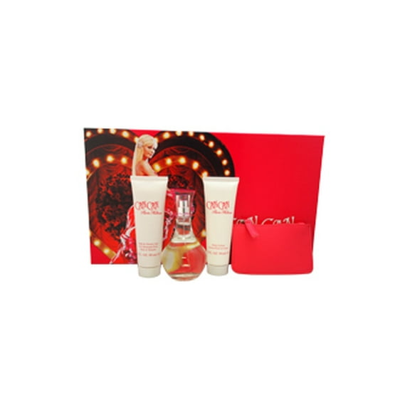 Can Can by Paris Hilton for Women - 4 Pc Gift Set 3.4oz EDP Spray, 3oz Body Lotion, 3oz Bath & Shower Gel, Coin Purse