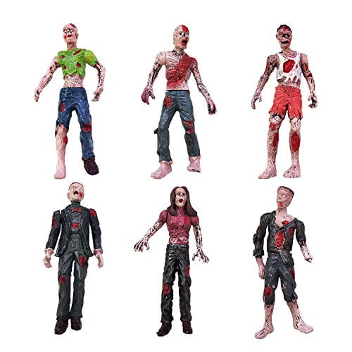 HAPTIME - Figuras de acción de zombis de 6 piezas de 3,75 pulgadas, juguetes detallados de Walking Dead, muñecas de terror cadáver, adecuadas para decorar habitaciones, escritorio, estantería, decorac HAPTIME 0600686874201