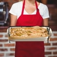 thumbnail image 5 of Yayeee Double Oven Mitt Kitchen Heat Resistant Baking 35" x7" Quilted Glove, Brown Christmas Trees, 5 of 6