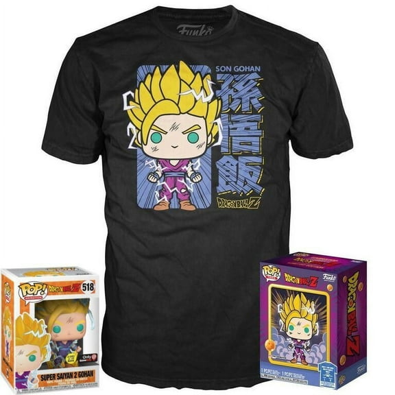 Funko POP! Tees Super Saiyan 2 Gohan #518 [Glows in the Dark] and Size Xtra Large [XL] T-Shirt Collectors Box Exclusive