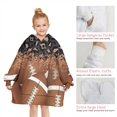 thumbnail image 6 of Leopard Print and Footballs Pattern Blanket Hoodies for Kids 6-13YR Oversize Wearable Blanket Hoodies for Boys Girls Teens, 6 of 7