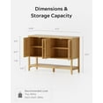 thumbnail image 6 of EYYTHUNG Large Sideboard Buffet Cabinet, Farmhouse Storage Cabinet with 4 Doors Open Storage and Adjustable Shelves, Wood Credenza Bar Buffet Table Console Natural Oak, 6 of 9