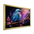 thumbnail image 2 of Designart "Twilight Wonder of Blue Hummingbird amid Florals" Animals Framed Wall Art Decor - Modern Farmhouse Blue Hummingbird Living Room Framed Canvas Art, 2 of 6