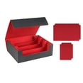 thumbnail image 1 of Caja para mazo de cartas de más de 1800, estuche para tarjetas de colección, contenedor coleccionable con capacidad para más de 1800 cartas Negro forrado en rojo., 1 of 8