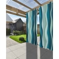 thumbnail image 3 of nqOlkjepod Outdoor Curtains for Patio Waterproof, Teal Ombre Outdoor Privacy Panels Grommet, Abstract Art Moire Ocean Waves Blackout Outside Curtains for Porch/Cabana/Pergola/Gazebo 54"x84", 1 Panel, 3 of 8