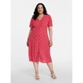 thumbnail image 2 of Time and Tru Women's Empire Waist Midi Dress with Short Sleeves, Sizes XS-XXXL, 2 of 5