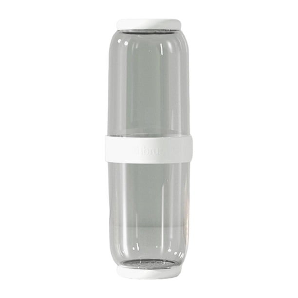 Portacepillos de dientes, Estuche de viaje para cepillos de dientes con tapa, Contenedor para cepillos de dientes, 2 piezas blanco gris