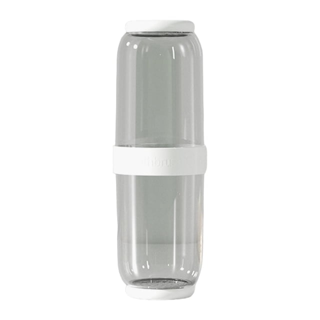 Portacepillos de dientes, Estuche de viaje para cepillos de dientes con tapa, Contenedor para cepillos de dientes, 2 piezas blanco gris