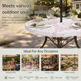 thumbnail image 6 of Round Outdoor Tablecloth with Umbrella Hole and Zipper, Vintage Shell Pink Tablecloth with Elastic Waterproof, Summer Ocean Coastal Patio Table Covers for 31" - 35" Picnic Pool Tables, 6 of 9